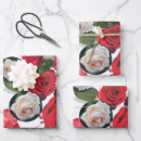 Search for wild flowers wrapping paper Red