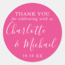 Search for thank you pink wedding stickers Thanks
