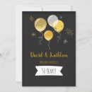Search for gold black balloons invitations Golden anniversary