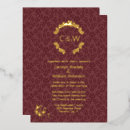 Search for monogram damask red invitations Monogrammed