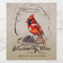 Search for cardinal bird wine labels Watercolor