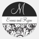 Search for black and white flourish stickers Damask