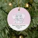 Search for pink elephant christmas tree decorations Animals