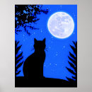 Search for cat silhouette posters Full moon