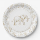 Search for gender neutral baby elephant plates Toile de jouy