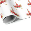 Search for unicorn holiday wrapping paper Red