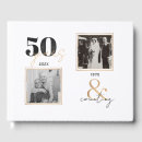 Search for 50th anniversary wedding guest books Black and gold