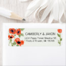 Search for orange poppy return address labels Floral