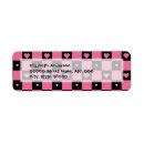 Search for pink gingham return address labels Chequerboard