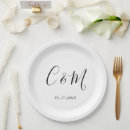 Search for black and white paper plates Initials