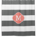 Search for coral and gray shower curtains Stripes