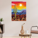 Search for desert cactus posters Sunset landscape