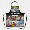 Search for family photo aprons Modern square grid pattern