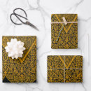 Search for gold floral wrapping paper Vintage