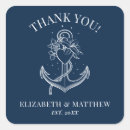 Search for navy blue nautical wedding stickers Thank you