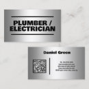 Search for plumbing and electrical business cards Contractor