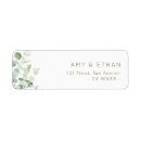Search for floral white return address labels Green and white