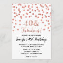Search for fabulous 40th birthday invitations Rose gold glitter