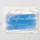Search for blue confirmation invitations Glitter