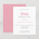 Search for pink 50th birthday invitations Contemporary