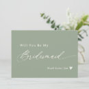 Search for sage green bridesmaid cards Calligraphy
