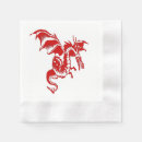 Search for red dragon napkins Mythical