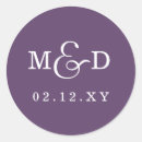 Search for purple round wedding stickers Script