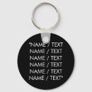 Search for name text key rings Black