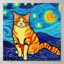 Search for starry night cat posters Cute