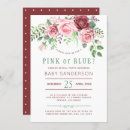 Search for green gender reveal invitations Pink or blue