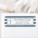 Search for blue stripe return address labels Christening