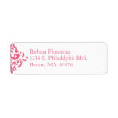 Search for pink damask return address labels Feminine