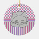 Search for sleeping cat christmas tree decorations Kitty
