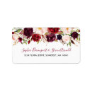 Search for boho floral wedding return address labels Burgundy