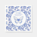 Search for butterfly napkins Blue and white