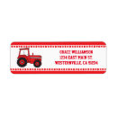 Search for red tractor return address labels Birthday