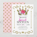 Search for floral sweet 16 invitations Tiara