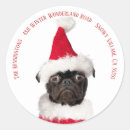 Search for black pug stickers Santa