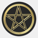 Search for golden pentagram stickers Occult