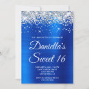 Search for royal blue silver sweet 16 invitations For her
