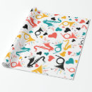 Search for music notes wrapping paper Blue