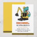 Search for vehicles cards invites Excavator