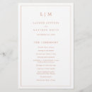 Search for rose gold wedding programmes Elegant