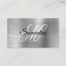 Search for metallic silver business cards Hair stylist