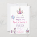 Search for pink purple cupcake birthday invitations Unicorn