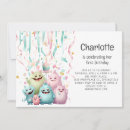 Search for little monster 1st birthday invitations Pink