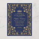 Search for navy blue gold quinceanera invitations Quinceañera