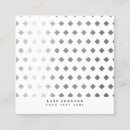 Search for diamond shaped business cards Silver