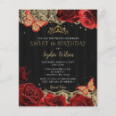 Search for red black gold sweet 16 invitations Glitter