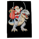 Search for christmas dinosaur gift bags Santa